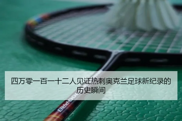 四万零一百一十二人见证热刺奥克兰足球新纪录的历史瞬间